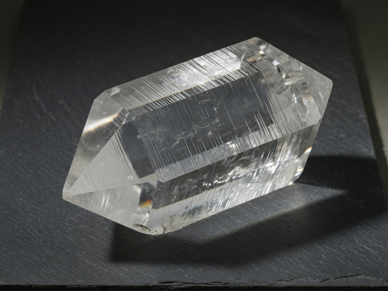 Colorless quartz hexagonal prism